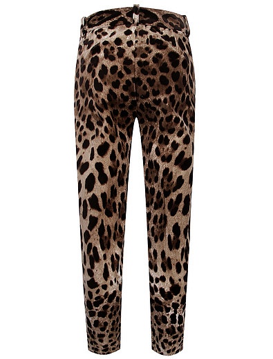 хлопковые брюки леопардовой расцветки Dolce & Gabbana - 1087709981440 - Фото 2