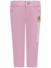 Розовые брюки с логотипом бренда - 1084509370542