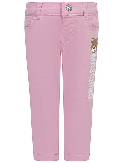 Розовые брюки с логотипом бренда Moschino - 1084509370542 - Фото 1