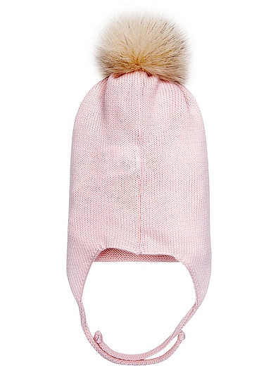 Розовая шапка из натуральной шерсти Stella Kids - 1352609780265 - Фото 3