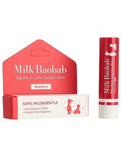 Детский бальзам для губ MilkBaobab Baby&amp;Kids Color Lip Balm Red 3,5гр MILK BAOBAB - 6804528180091 - Фото 1