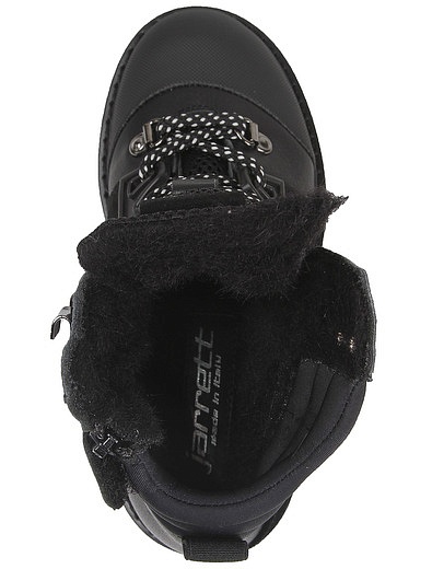 Черные ботинки-хайкеры из натуральной кожи JARRETT - 2031119980370 - Фото 4