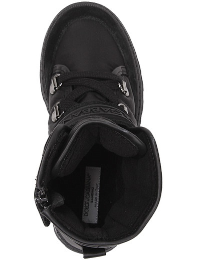 черные Ботинки на липучках с логотипом Dolce & Gabbana - 2031119980998 - Фото 4