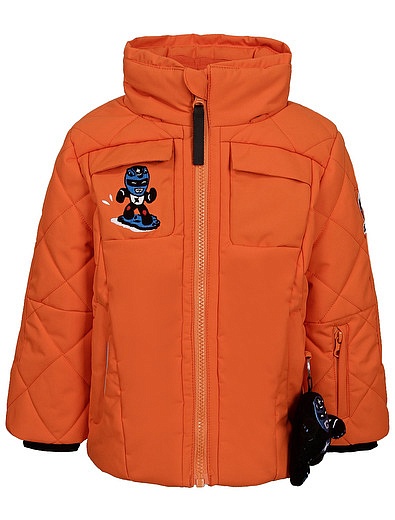 Оранжевая куртка со съемным капюшоном POIVRE BLANC - 1074519283185 - Фото 4