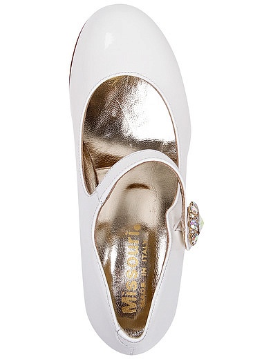 Белые туфли из натуральной кожи с кристаллами Missouri - 2011209980206 - Фото 4
