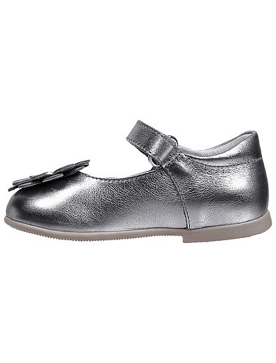 Серебристые туфли с цветочком Naturino - 2014509170018 - Фото 3