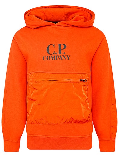 Оранжевое худи с карманом на молнии C.P.Company - 0094519370785 - Фото 1