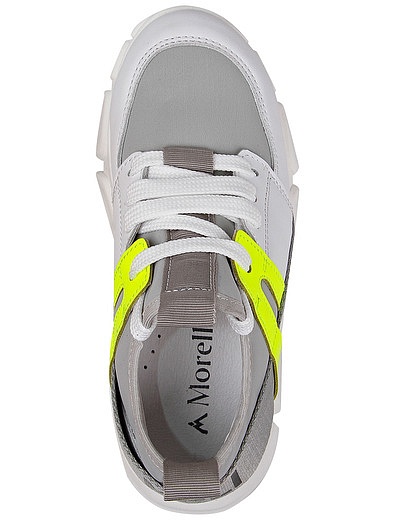 Бело-серые кроссовки на шнуровке Morelli - 2104529070150 - Фото 4
