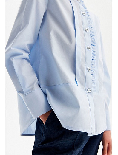 Голубая блуза с оборкой SILVER SPOON - 1034509280259 - Фото 6