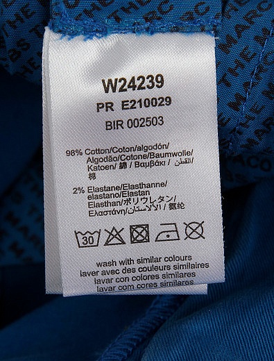 Синие брюки из хлопка Marc Jacobs - 1084519173560 - Фото 3