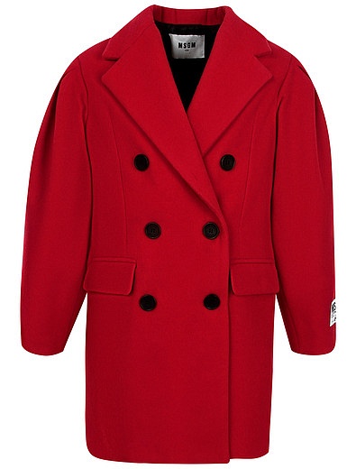 красное двубортное Пальто MSGM - 1124509281018 - Фото 1