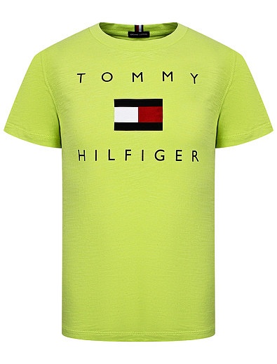 Яркая футболка с логотипом TOMMY HILFIGER - 1134529179790 - Фото 1