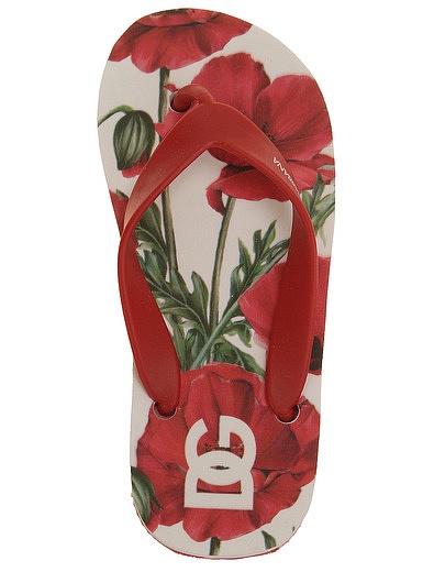 Шлепанцы пляжные с принтом маки Dolce & Gabbana - 2284509370613 - Фото 4