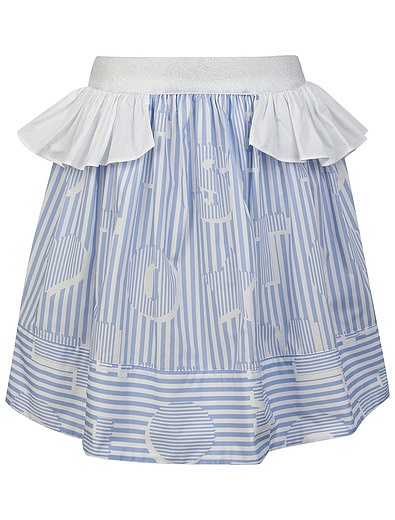 Хлопковый комплект из юбки и футболки Simonetta - 3023009970300 - Фото 3