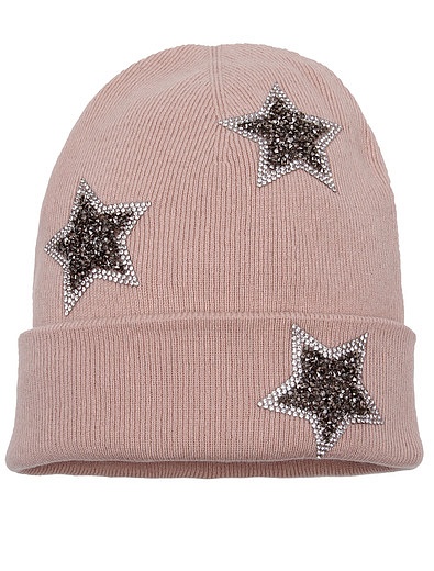 Розовая шапка из шерсти и кашемира «Звезды» Regina - 1351909980160 - Фото 1