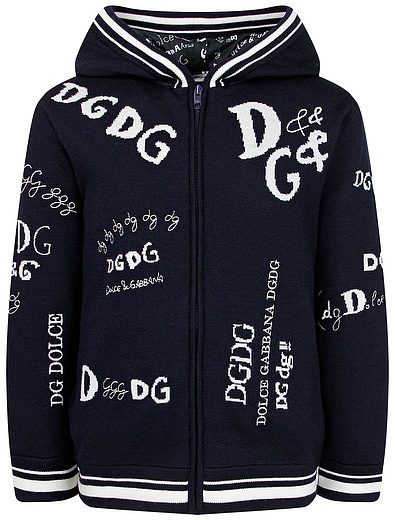 шерстяной Кардиган с принтом логотипа Dolce & Gabbana - 1404519081830 - Фото 1