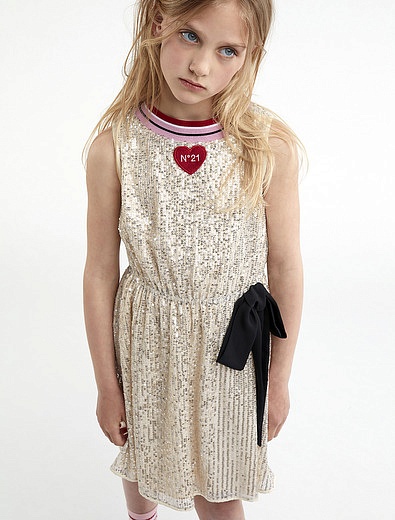 золотистое Платье с пайетками №21 kids - 1054509271040 - Фото 2