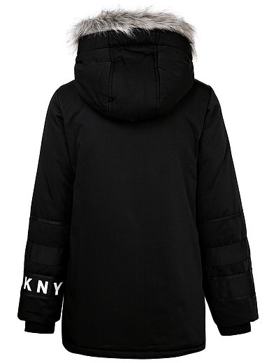 Куртка с принтом логотипа и меховой отделкой DKNY - 1074519082849 - Фото 2