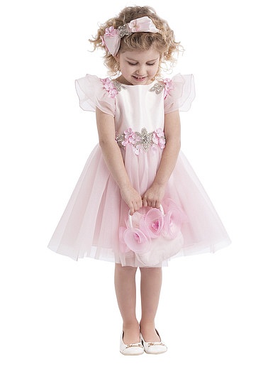 розовое Платье с объёмными цветами Lesy - 1054509071497 - Фото 2