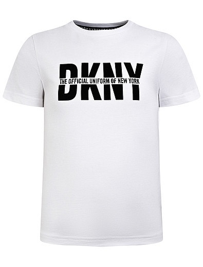 Хлопковая футболка с логотипом DKNY - 1134529172890 - Фото 1