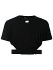 Укороченная чёрная футболка - 1134509410677