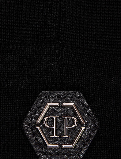 Шапка из шерсти с принтом логотипа Philipp Plein - 1351119880755 - Фото 5