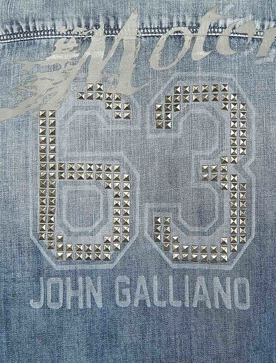 Джинсовая рубашка с принтом John Galliano - 1011419870022 - Фото 3