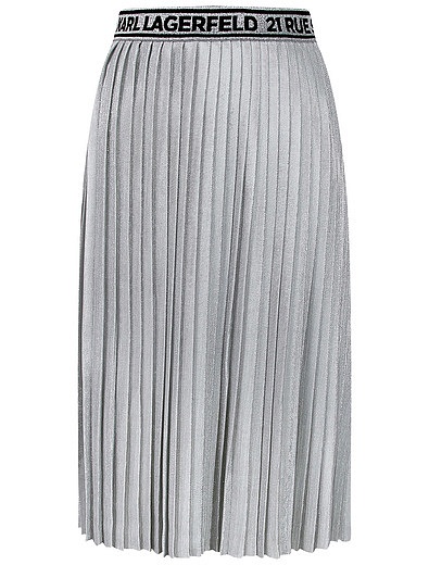 Серебристая плиссированная юбка KARL LAGERFELD - 1044509170993 - Фото 1