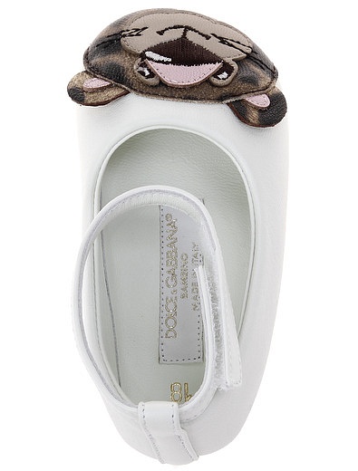 Кожаные пинетки с леопардом Dolce & Gabbana - 2174509370013 - Фото 4