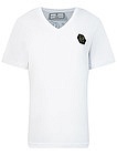 Белая футболка с v-образным вырезом - 1134519186159