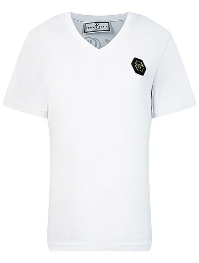 Белая футболка с v-образным вырезом Philipp Plein - 1134519186159 - Фото 1