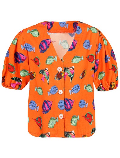 Блуза с разноцветными рыбками LÉAH - 1034500370065 - Фото 1