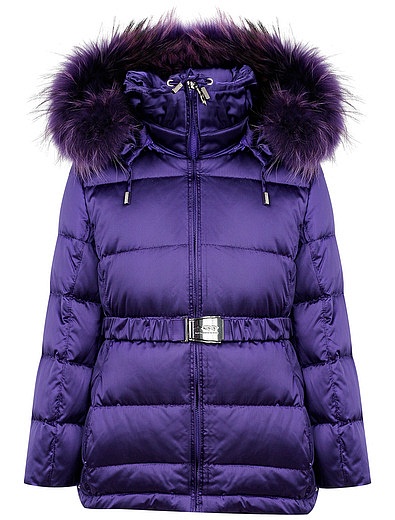 Фиолетовый утепленный комплект из куртки и полукомбинезона Manudieci - 6123309981000 - Фото 3