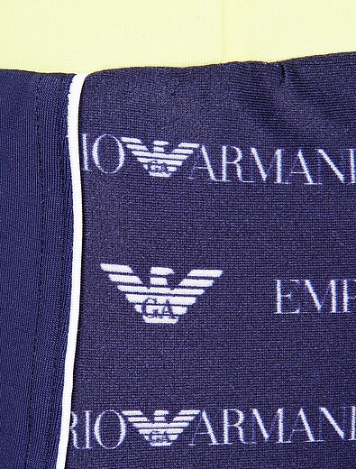 Плавки с принтом логотипа бренда синего цвета EMPORIO ARMANI - 0871419970068 - Фото 3