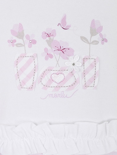 Бело-розовый комбинезон с принтом &quot;вазы&quot; Marlu - 1283009970744 - Фото 3