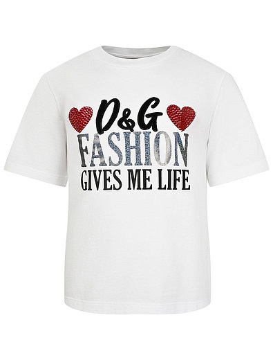 Футболка с принтом d&amp;g fashion gives me life Dolce & Gabbana - 1131209980417 - Фото 1