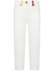 Белые брюки с разноцветным логотипом сбоку - 1084509272778