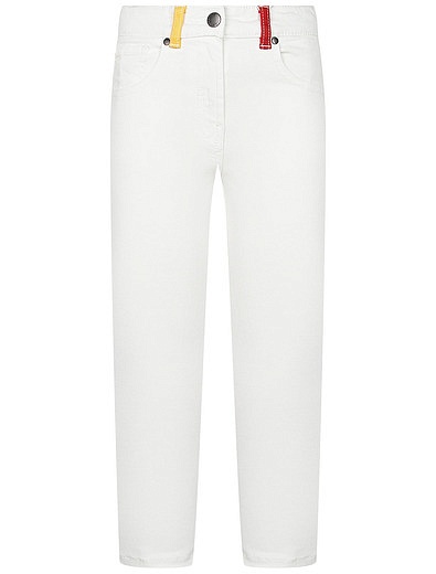 Белые брюки с разноцветным логотипом сбоку Stella McCartney - 1084509272778 - Фото 1