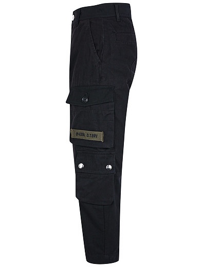 Черные брюки с накладными карманами Diesel - 1084519183934 - Фото 2