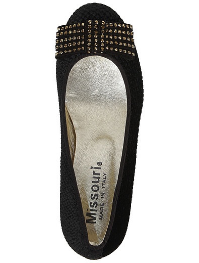 Черные бархатные туфли с бантиком Missouri - 2014509081222 - Фото 4