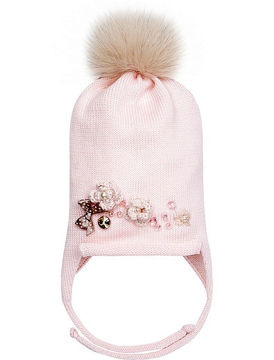 Розовая шапка из натуральной шерсти Stella Kids - 1352609780265 - Фото 1