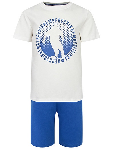 Комплект из футболки с принтом футболист и шорт Bikkembergs - 3024519371519 - Фото 1