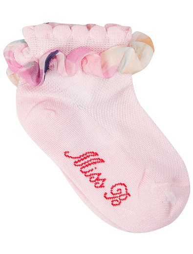 Розовые носки с оборками Miss Blumarine - 1532609670012 - Фото 1