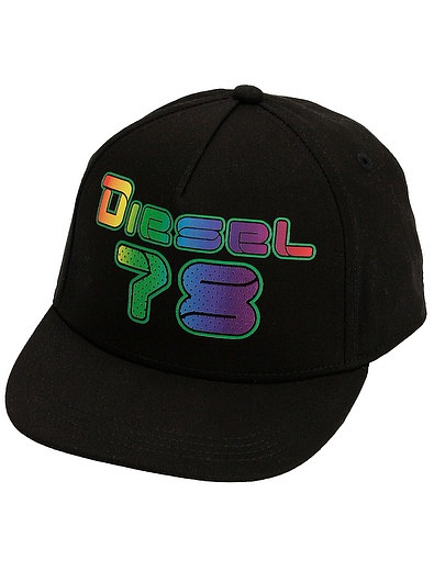 Чёрная кепка с разноцветным логотипом Diesel - 1184529370154 - Фото 1