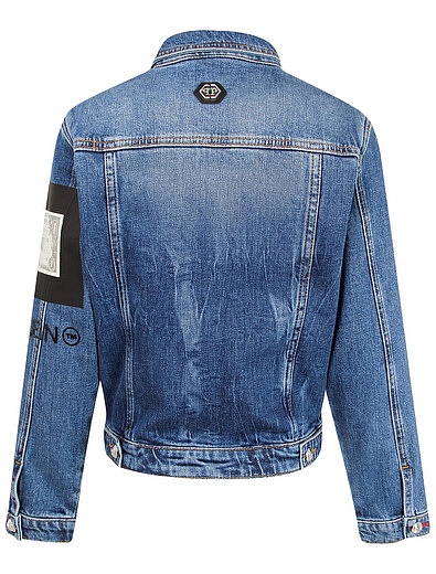 Джинсовая куртка с долларом на рукаве Philipp Plein - 1071419970160 - Фото 2