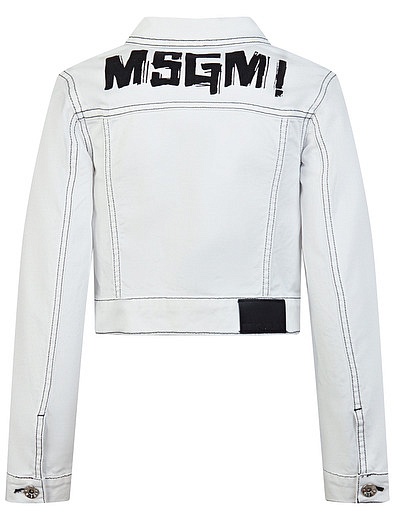 Куртка джинсовая белого цвета MSGM - 1074509070627 - Фото 3