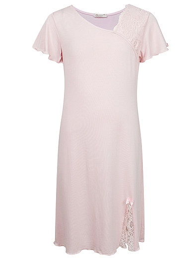 Розовая ночная рубашка с кружевными вставками Sognatori - 3342609980008 - Фото 1