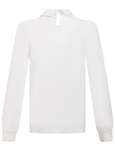 Хлопковая блуза молочного цвета SILVER SPOON - 1034509380829 - Фото 8