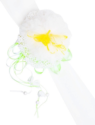 Белый пояс с цветком Aletta - 1642108770011 - Фото 2