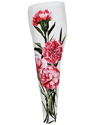 Белые леггинсы с цветочным принтом Dolce & Gabbana - 1154509370139 - Фото 2